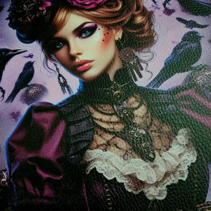 Kunstleder Panele Steampunk Raven Girl Collection 30 x 30cm