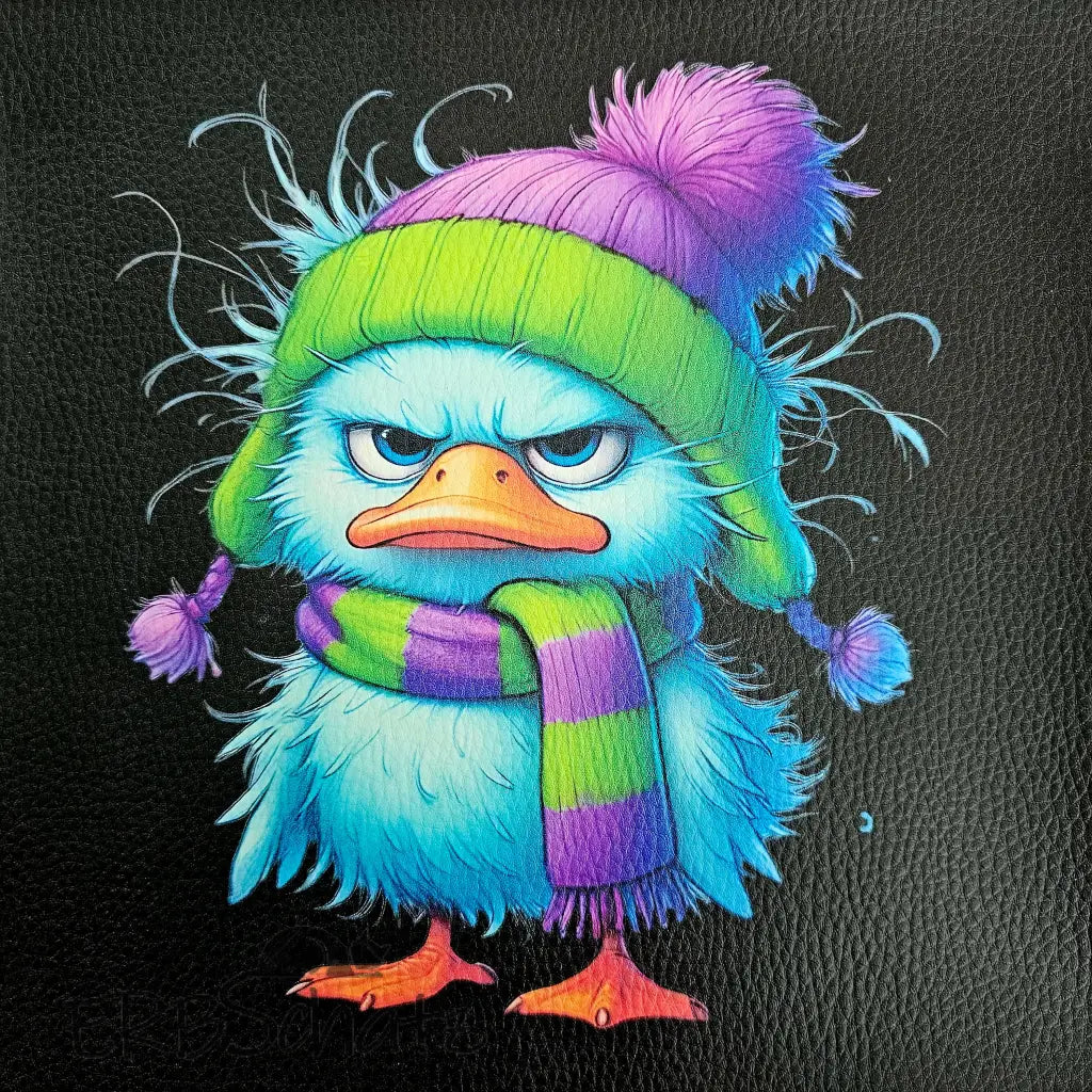 Kunstleder Panele Winter Animals Collection 25x 25cm - Duck