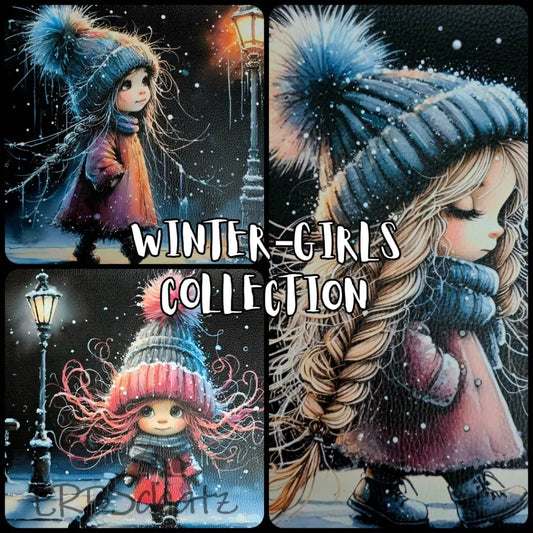 Kunstleder Panele Winter Girls Collection 25x 25cm - P25