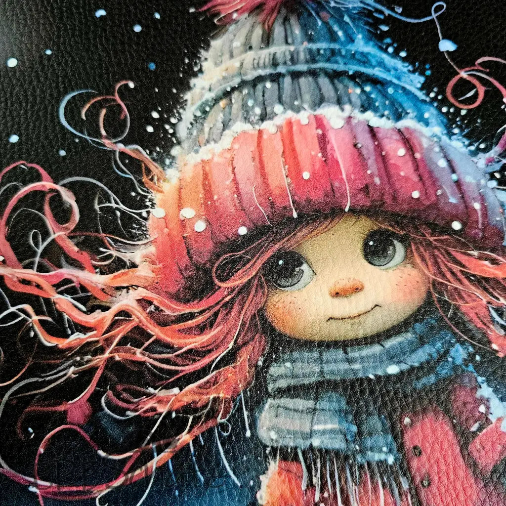 Kunstleder Panele Winter Girls Collection 30 x 30cm - Red