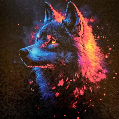 Kunstleder Panele Wolf Collection 30x 30cm - Wolf left - P30