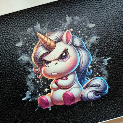 Kunstleder Portemonnaie Grumpy Glitter Unicorn 25x 15cm