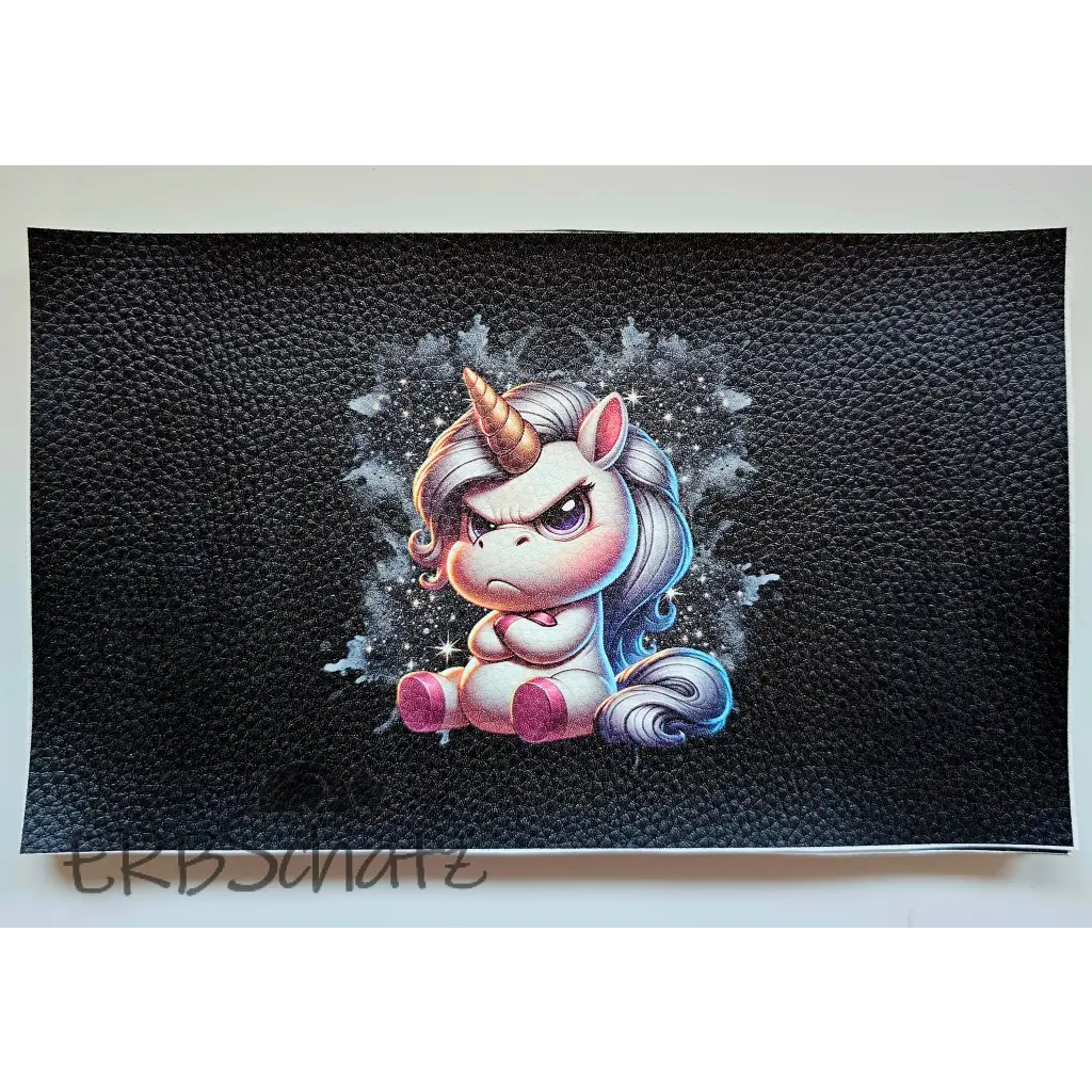 Kunstleder Portemonnaie Grumpy Glitter Unicorn 25x 15cm