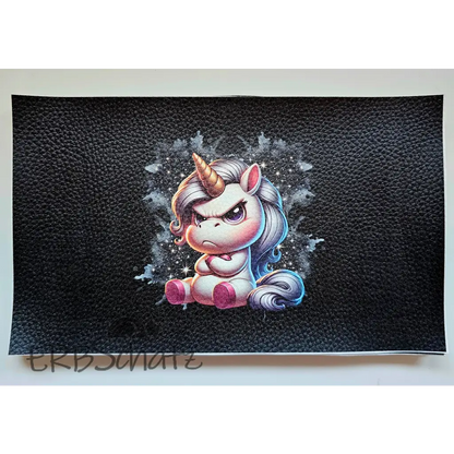 Kunstleder Portemonnaie Grumpy Glitter Unicorn 25x 15cm