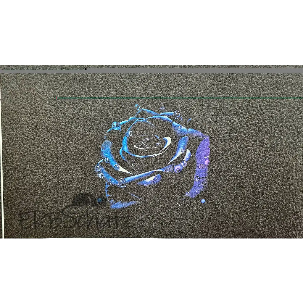 Kunstleder Portemonnaie Panel BluePurple Rose 25x 15cm