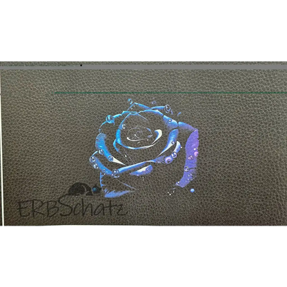 Kunstleder Portemonnaie Panel BluePurple Rose 25x 15cm