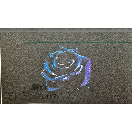 Kunstleder Portemonnaie Panel BluePurple Rose 25x 15cm