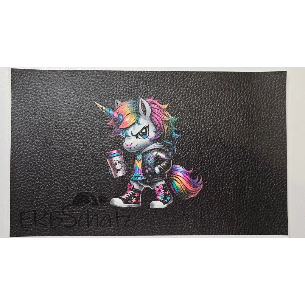 Kunstleder Portemonnaie Panel Don’t Care Unicorn 25x 15cm