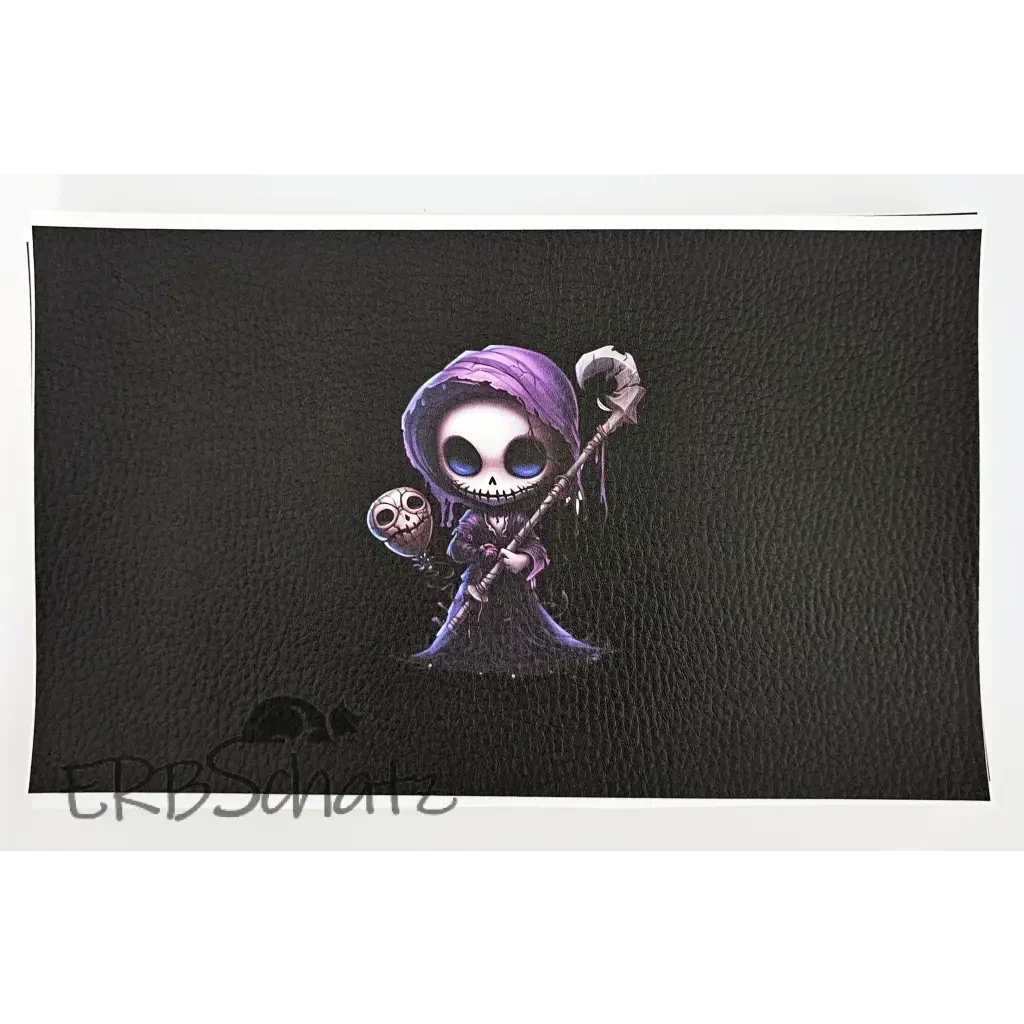 Kunstleder Portemonnaie Panel Purple Death 25x 15cm