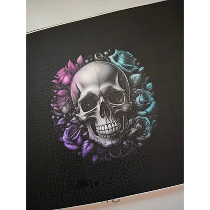 Kunstleder Portemonnaie Panel Skull Roses 25x 15cm - Skull