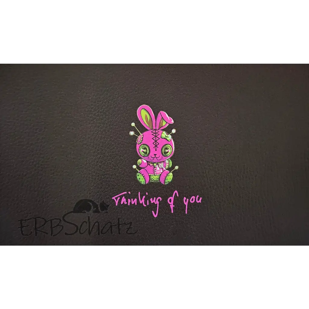 Kunstleder Portemonnaie Panel Thinking of you Bunny Pink