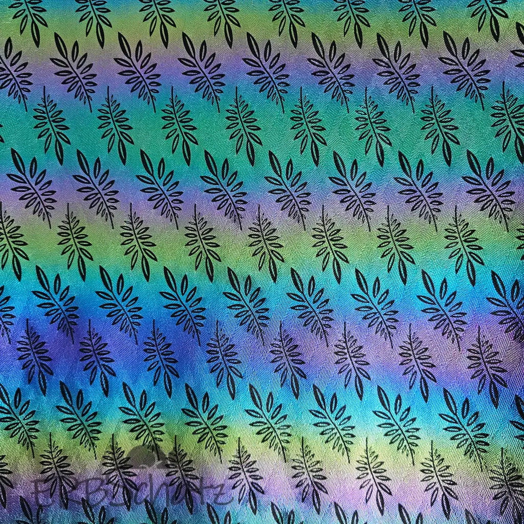 Kunstleder Rainbow Holo Leafs Rollen 30 x 135 cm - Rainbow