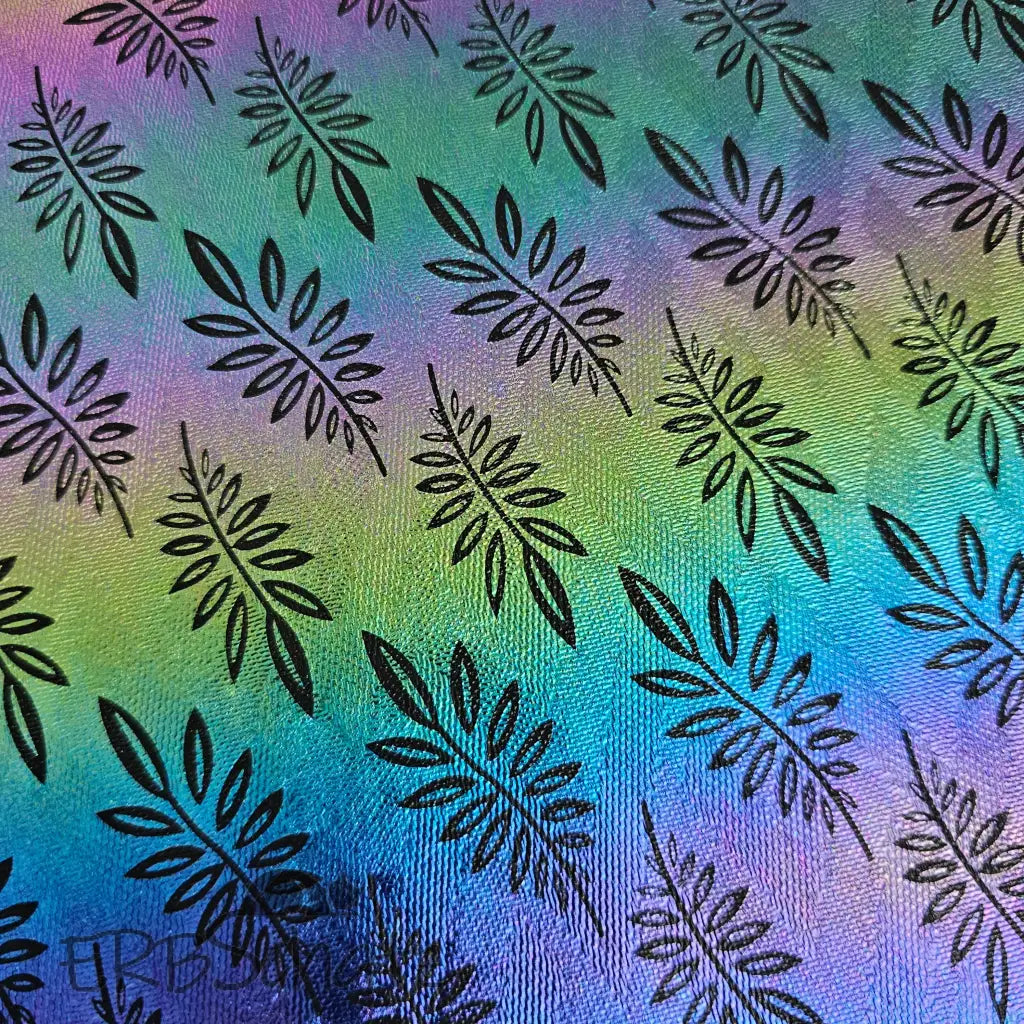 Kunstleder Rainbow Holo Leafs Rollen 30 x 135 cm - Rainbow