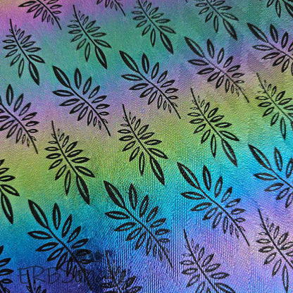 Kunstleder Rainbow Holo Leafs Rollen 30 x 135 cm - Rainbow