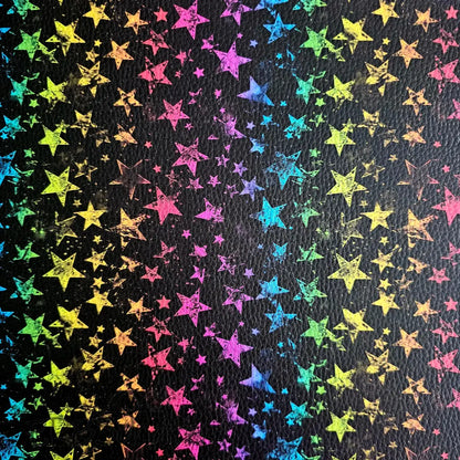 Kunstleder Rainbow Stars 30 x 140 cm