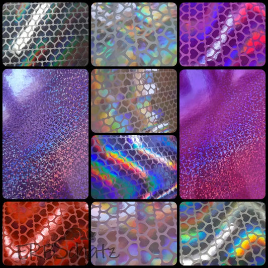 Kunstleder Sheets Holo Hearts & Holo Sparkle 20 x 33 cm