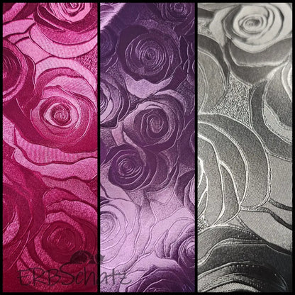 Kunstleder/Stoff Metallic Roses - Farbauswahl 30 x 140 cm