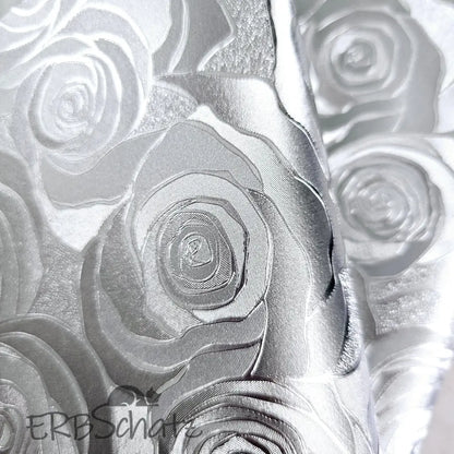 Kunstleder/Stoff Metallic Roses - Farbauswahl 30 x 140 cm