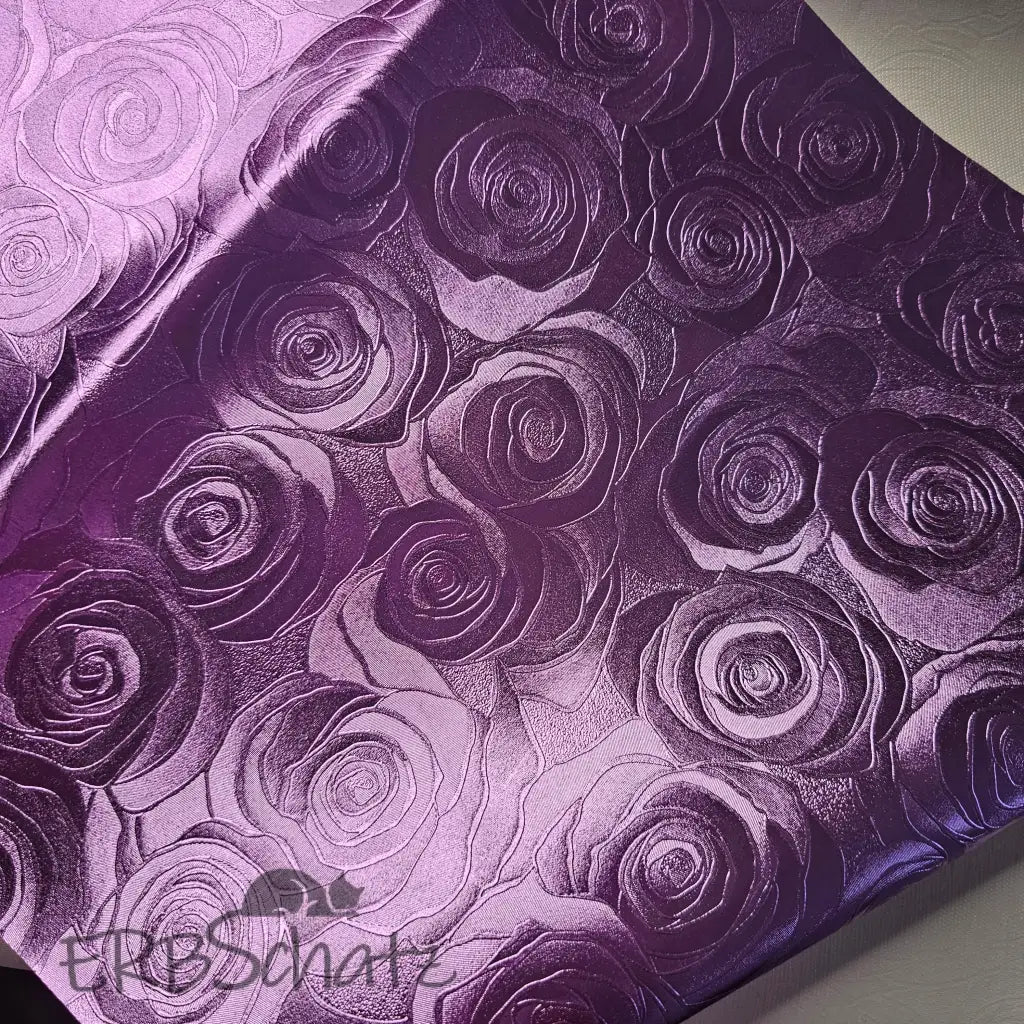 Kunstleder/Stoff Metallic Roses - Farbauswahl 30 x 140 cm