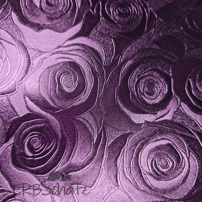 Kunstleder/Stoff Metallic Roses - Farbauswahl 30 x 140 cm