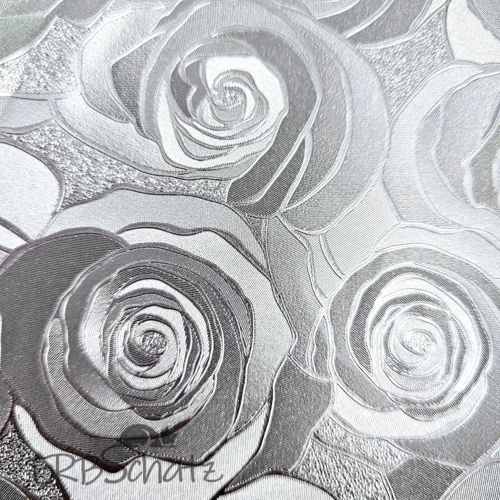 Kunstleder/Stoff Metallic Roses - Farbauswahl 30 x 140 cm