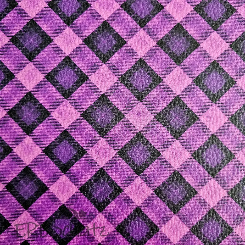 Kunstleder Tartan 30 x 140 cm - Purple