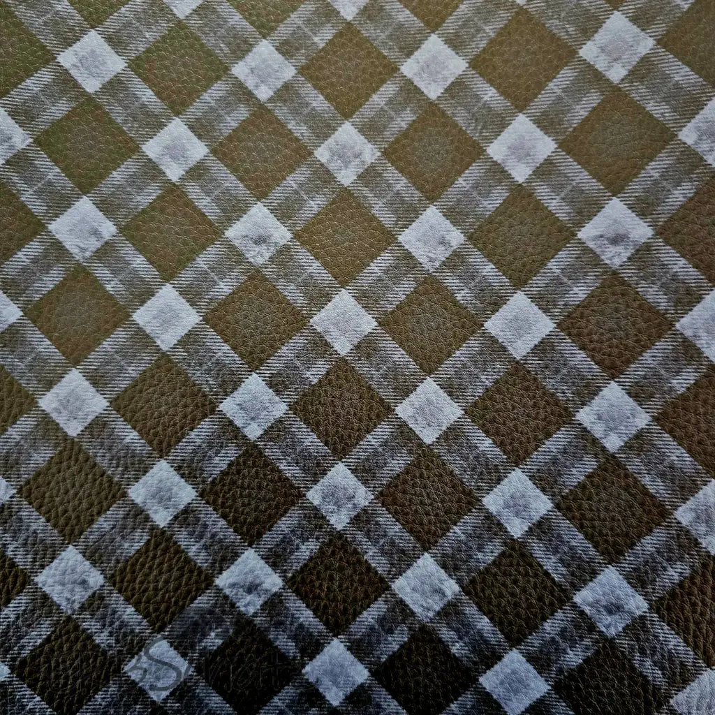 Kunstleder Tartan 30 x 140 cm - Black/Grey