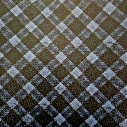 Kunstleder Tartan 30 x 140 cm - Black/Grey