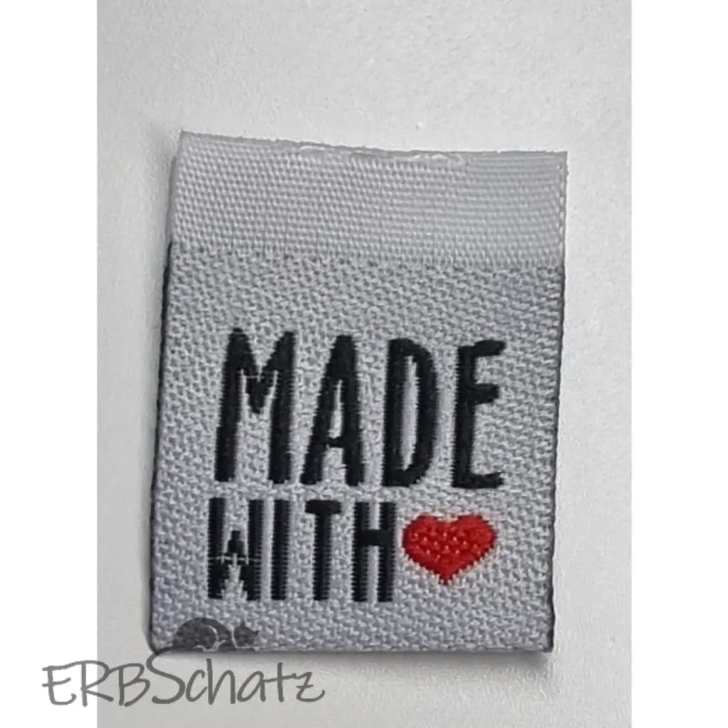 Label ’Made with Love’ zum Einnähen - Weiß Made with Love