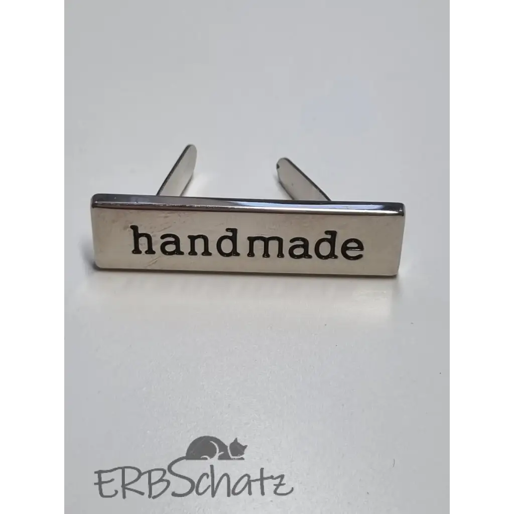 Metall Label ’Handmade’ - Silber