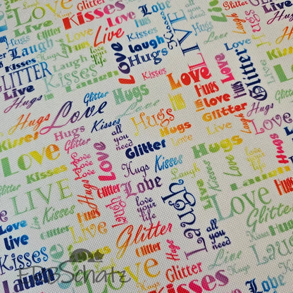 Wasserfester Canvas/Oxford LoveKisses Wordcloud