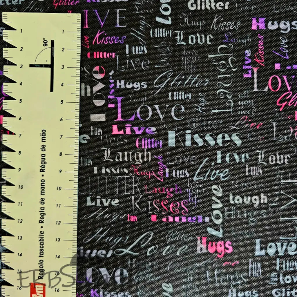 Wasserfester Canvas/Oxford LoveKisses Wordcloud