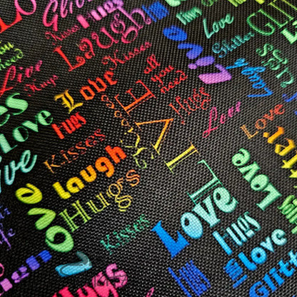 Wasserfester Canvas/Oxford LoveKisses Wordcloud