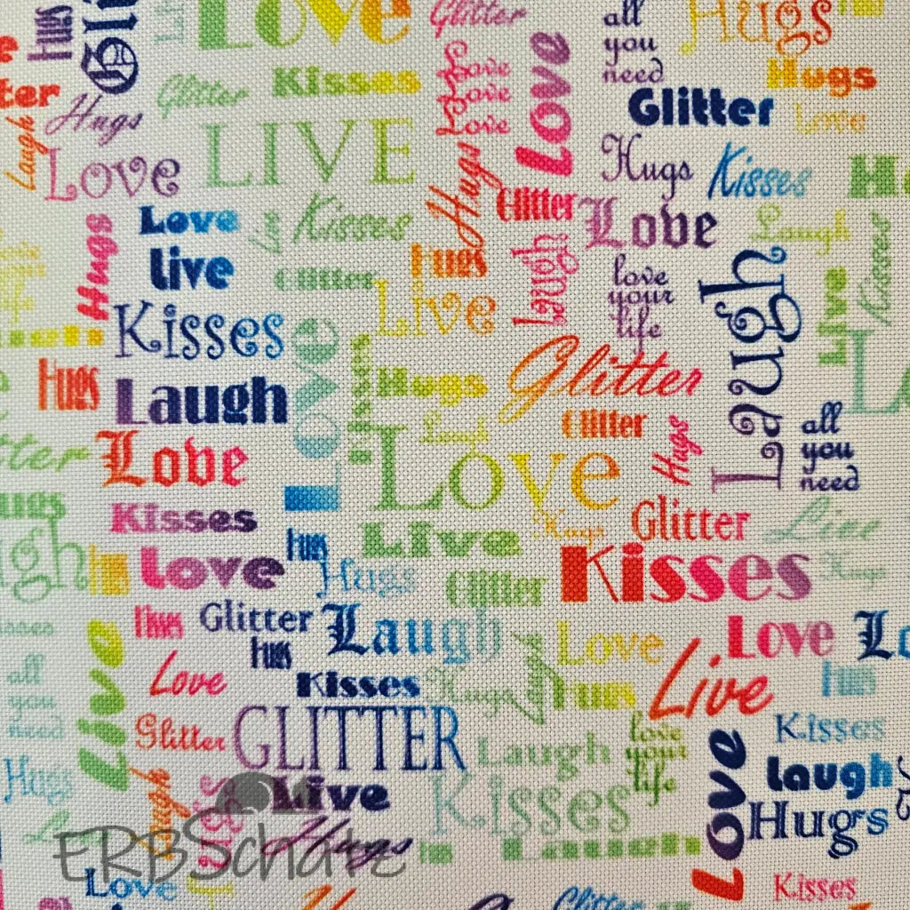 Wasserfester Canvas/Oxford LoveKisses Wordcloud