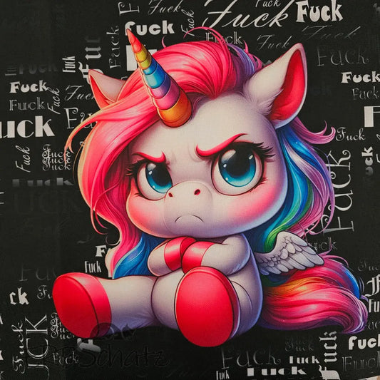 Wasserfester Canvas/Oxford Panel F.CK Unicorn 25x25cm