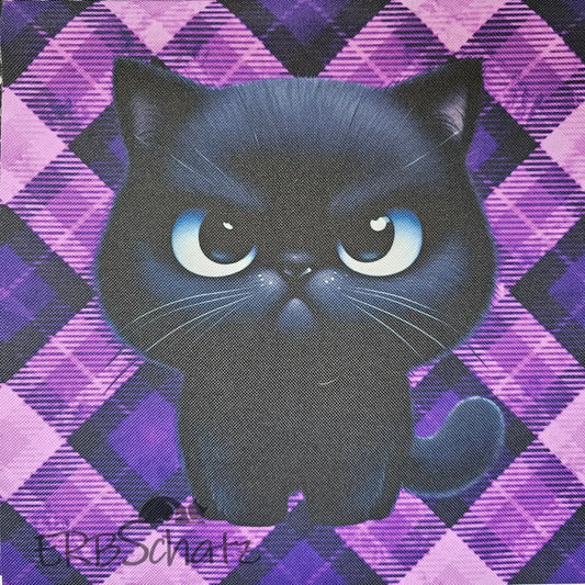 Wasserfester Canvas/Oxford Panel Tartan Cat 25x25cm