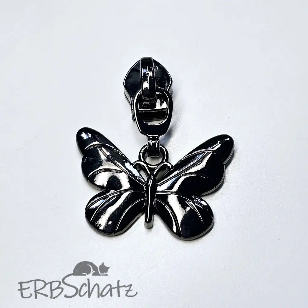 Zipper Big Butterfly - GunMetal