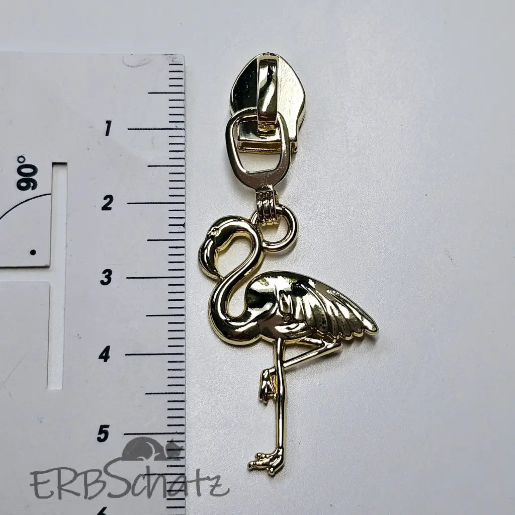 Zipper Flamingo - Gold