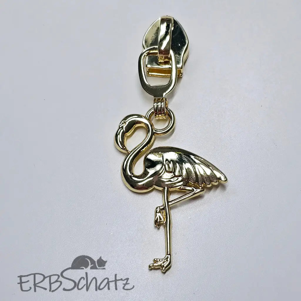 Zipper Flamingo - Gold