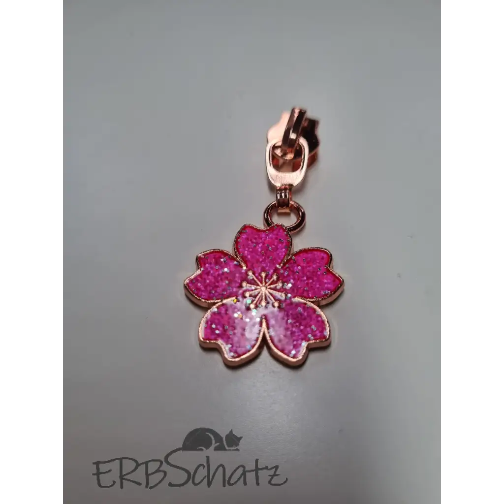 Zipper Hawaii Blüte - Rosegold Pink