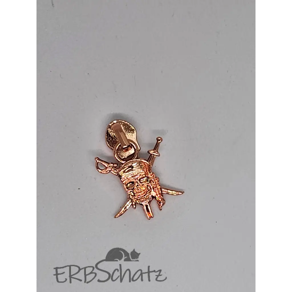 Zipper Pirate Skull - Rosegold