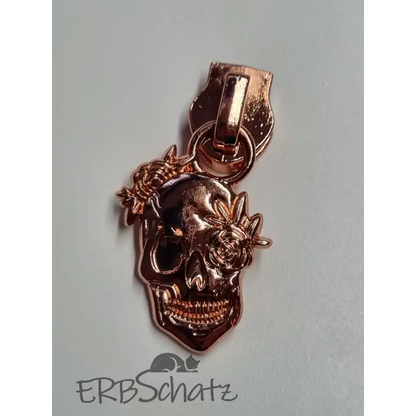 Zipper Skull Roses - Rosegold